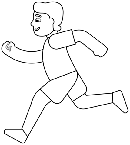 Man Running Emoji Coloring Page